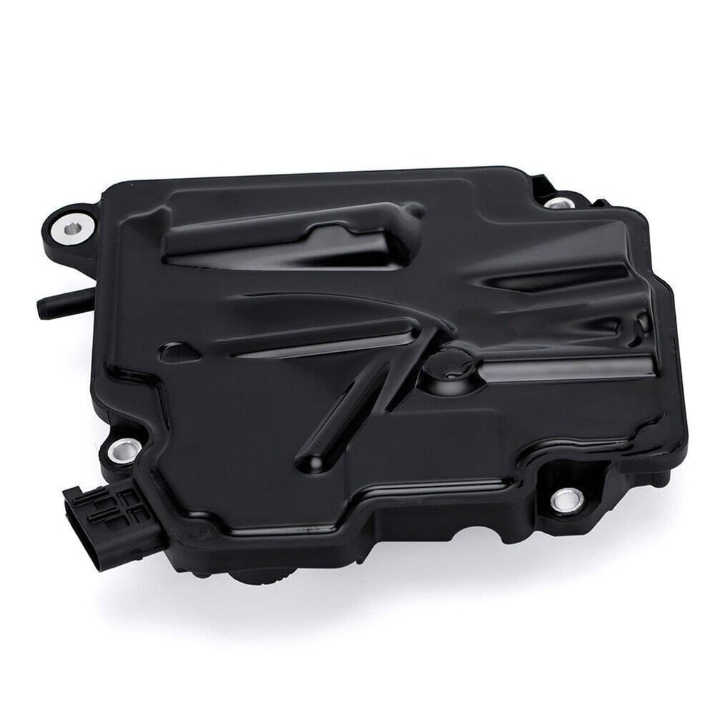 Black intelligent servo module with mounting holes and electrical connector plug