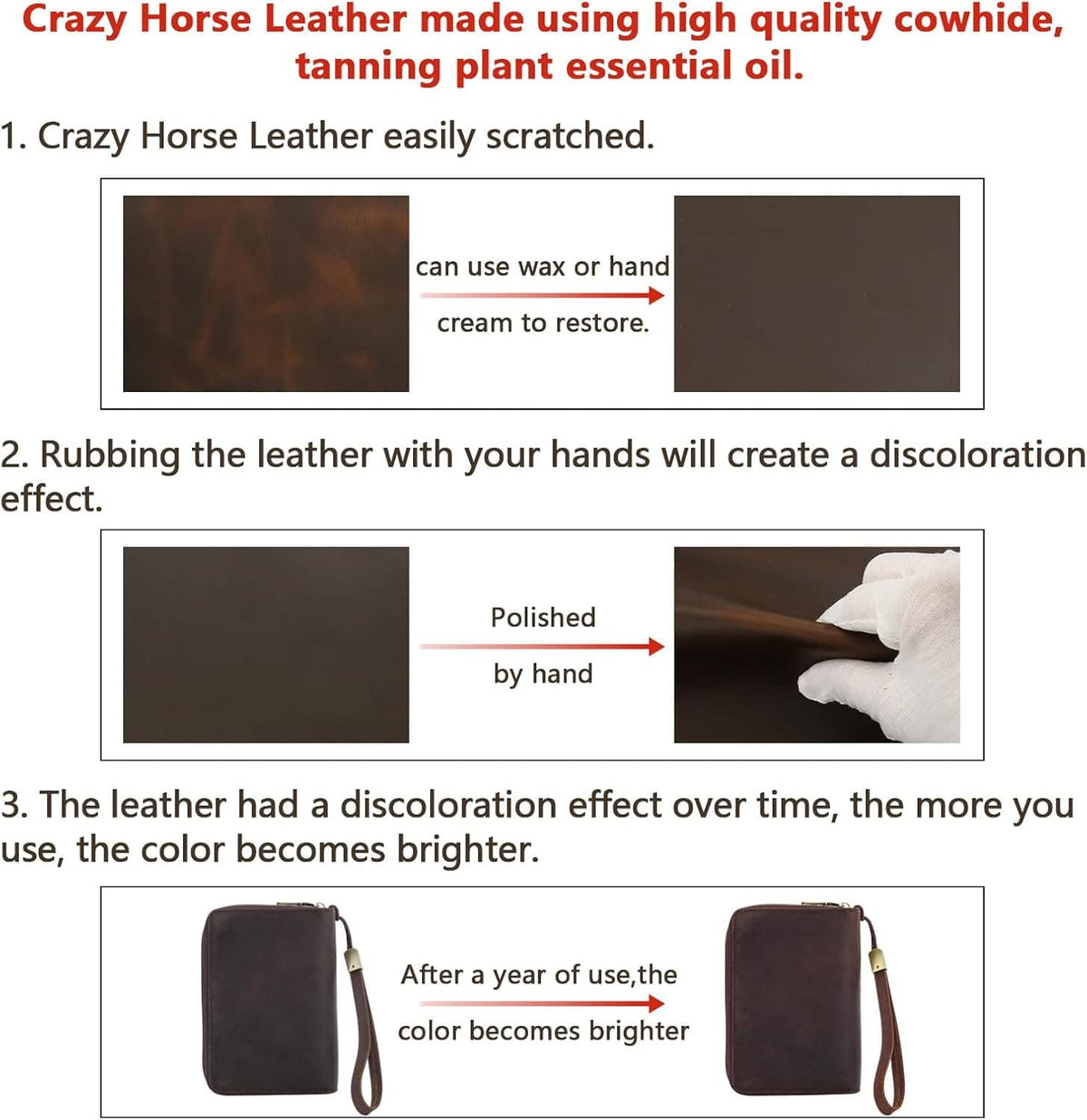 Brown leather sheet close-up with surface wear and polishing concept.
