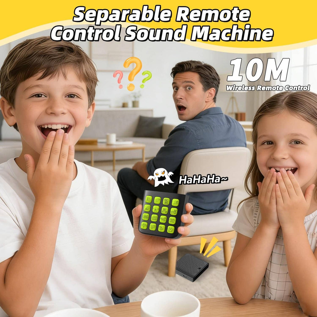 Black separable remote control sound machine with green button keypad
