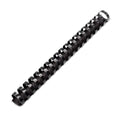 Black 1-inch plastic comb binding spine with interlocking rings