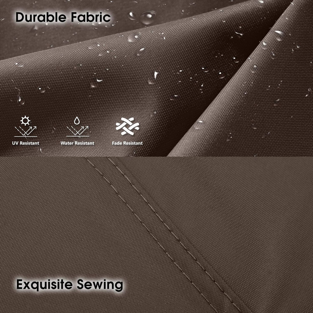 Brown canopy top fabric panel with durable stitching and weather-resistant coating