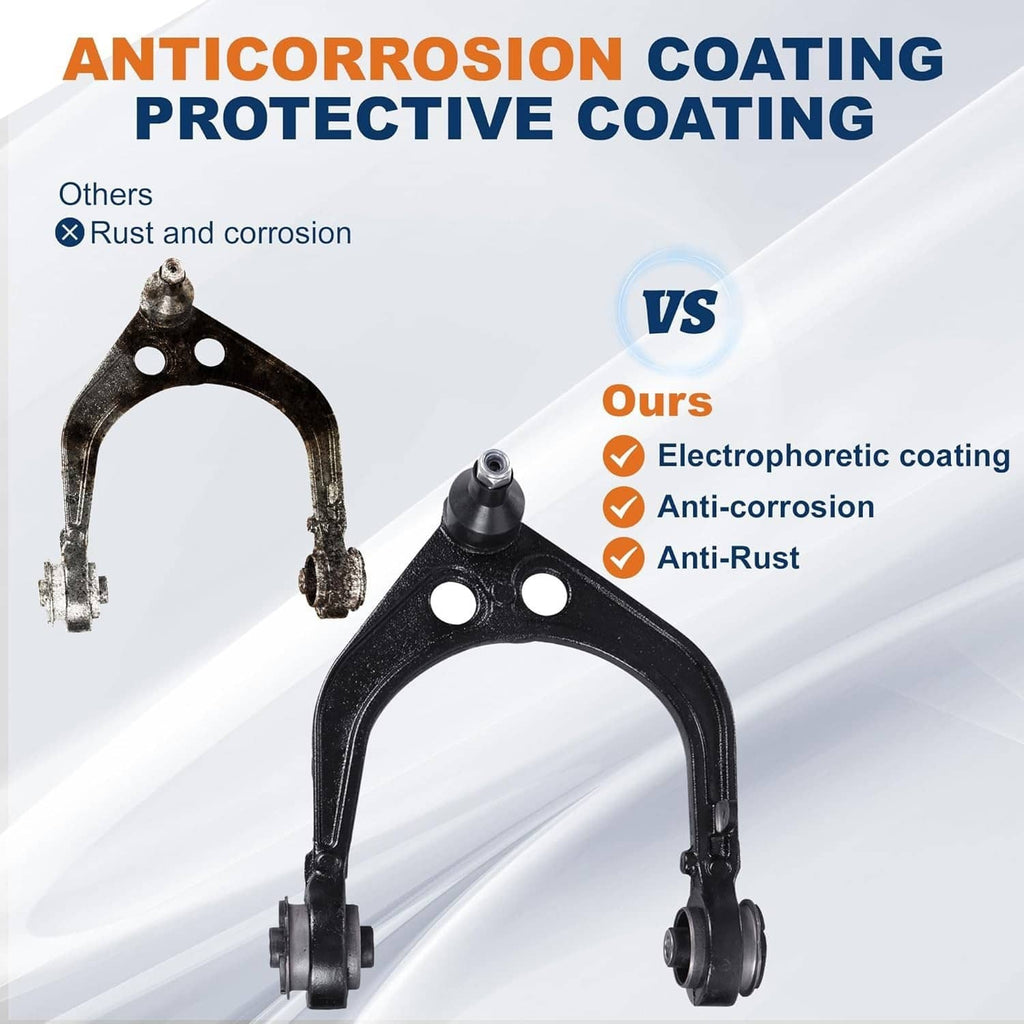 Front suspension control arm bracket with black coating and mounting hardware