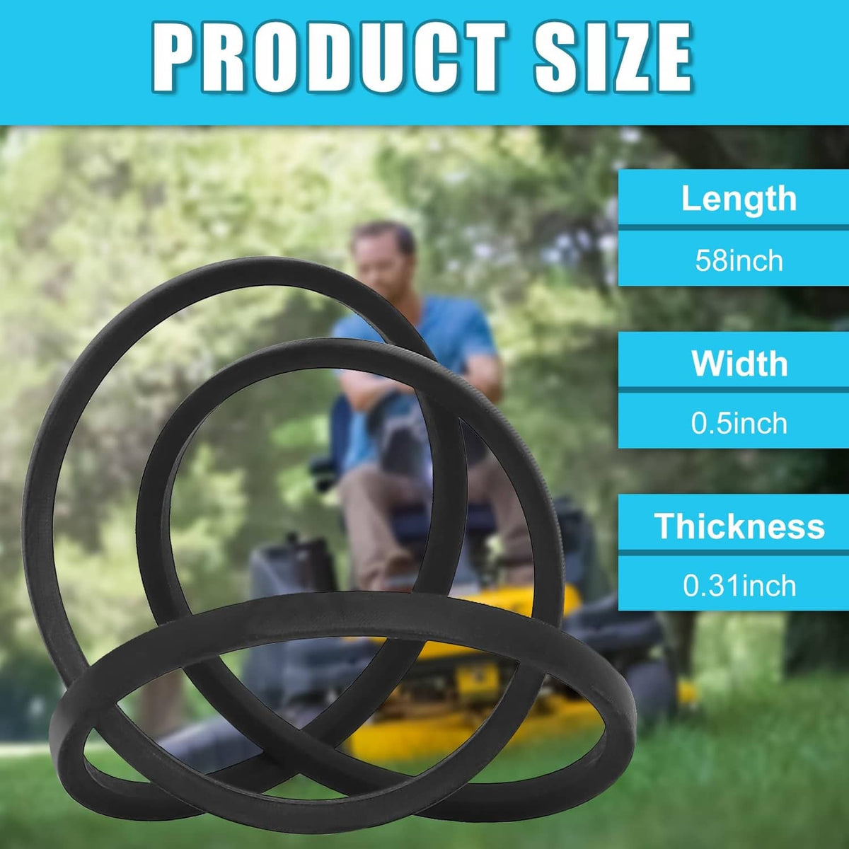 Black drive belt with multiple coiled loops