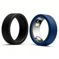 Black silicone ring protector case for smart ring, snug fit around the device