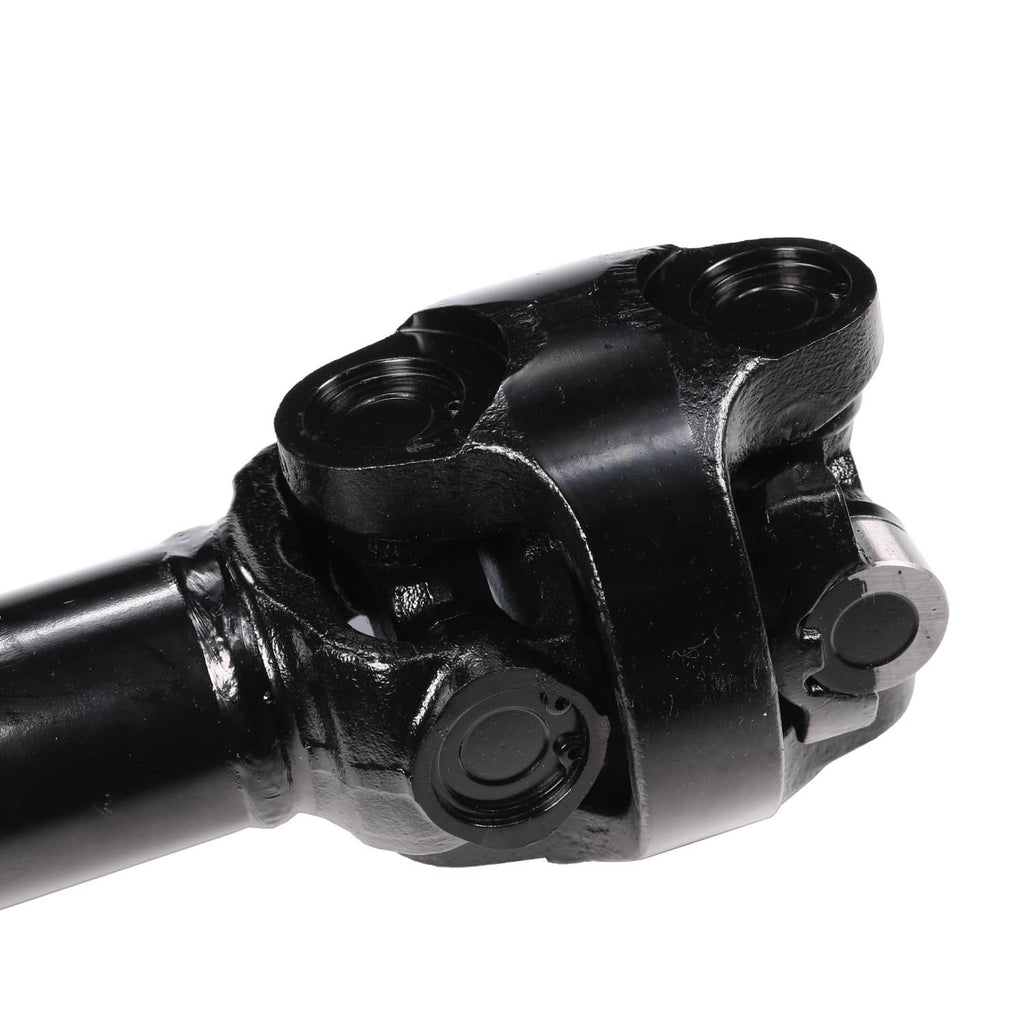 Front drive shaft assembly joint with black brackets and two circular bearing ports