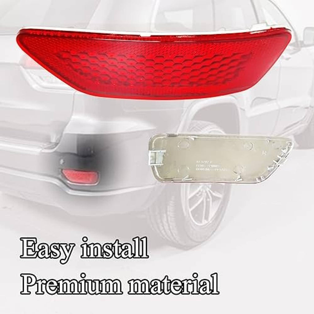 Right rear reflector light with red lens and clear housing