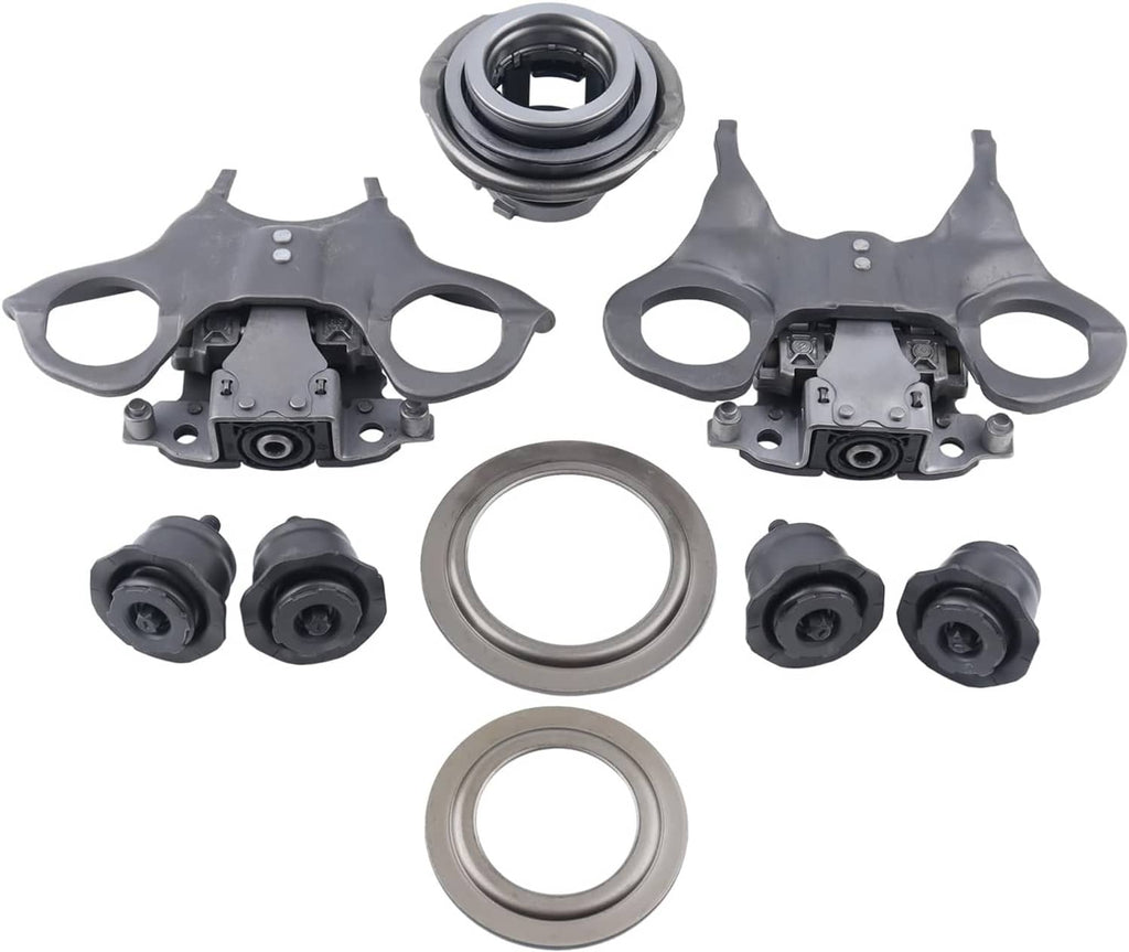 Dual clutch actuator kit parts set: actuator assemblies, mounts, seals, and rings