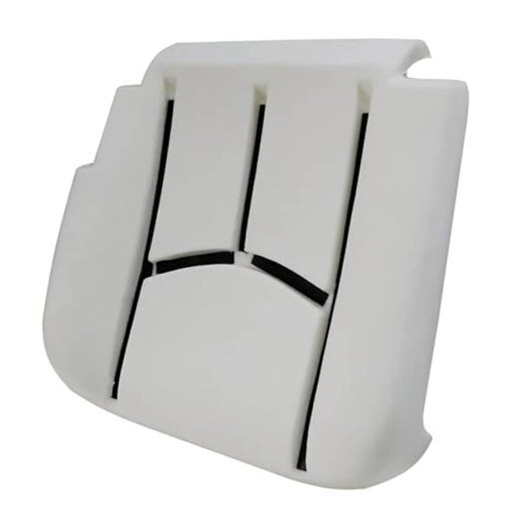 Driver side bottom seat foam cushion replacement pad, light gray with black trim lines