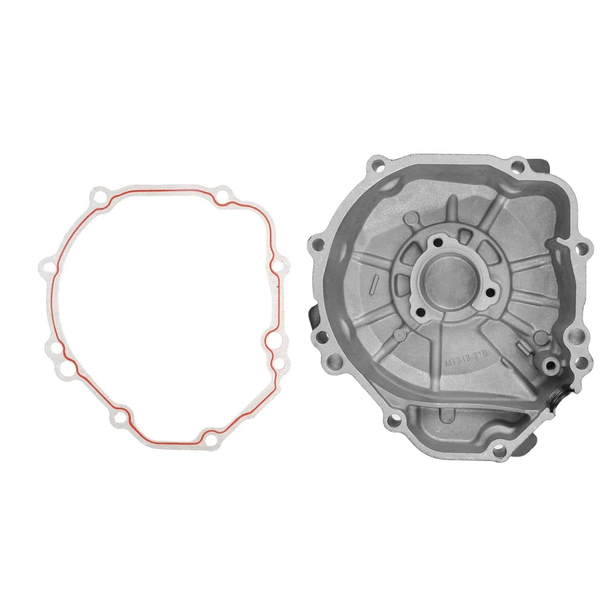 Engine stator cover crankcase set with gasket and silver cover plate
