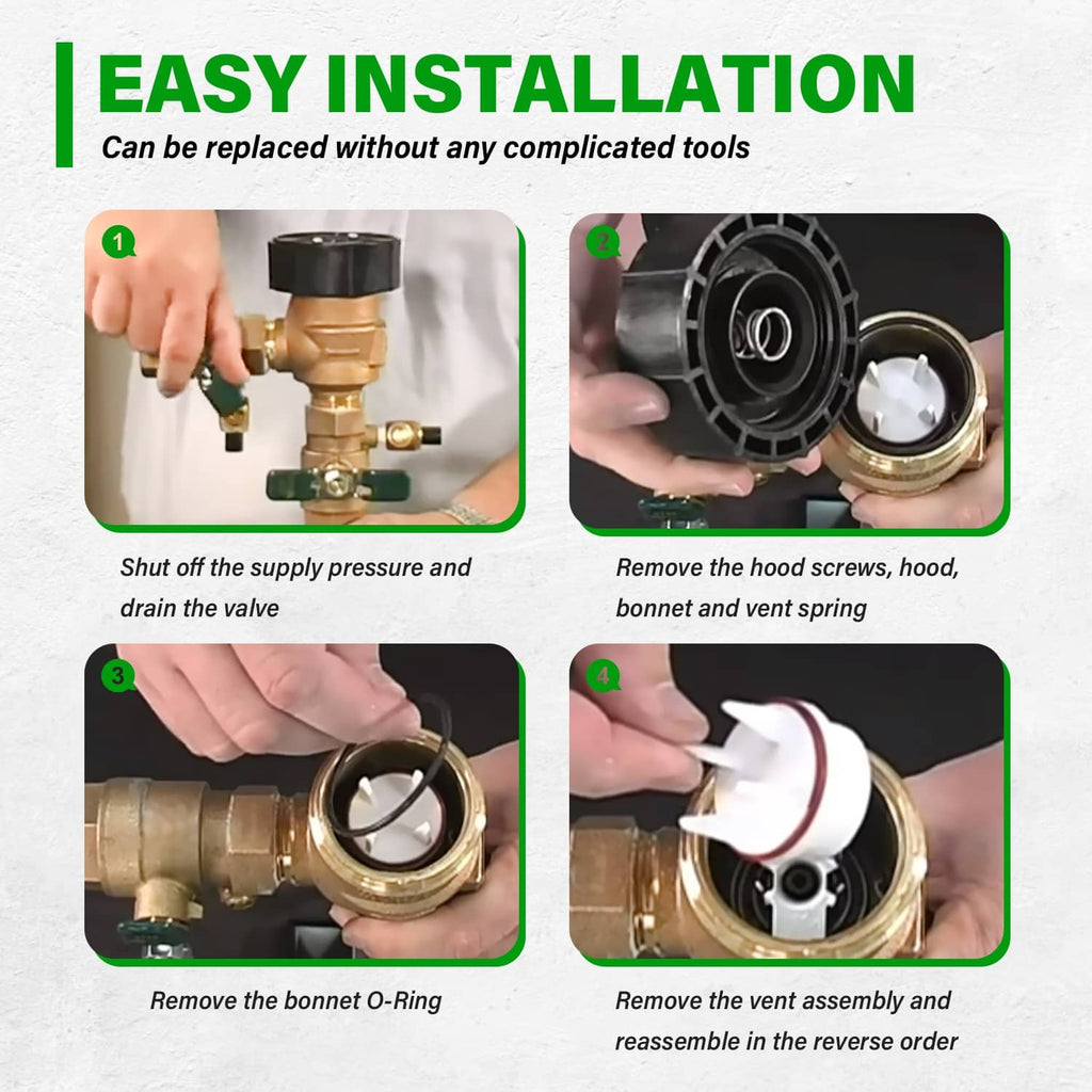 1-inch freeze-resistant retrofit kit showing vent hood and white vent float cartridge