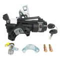 Ignition lock switch assembly with keys, black cylinder and metal mounting bracket