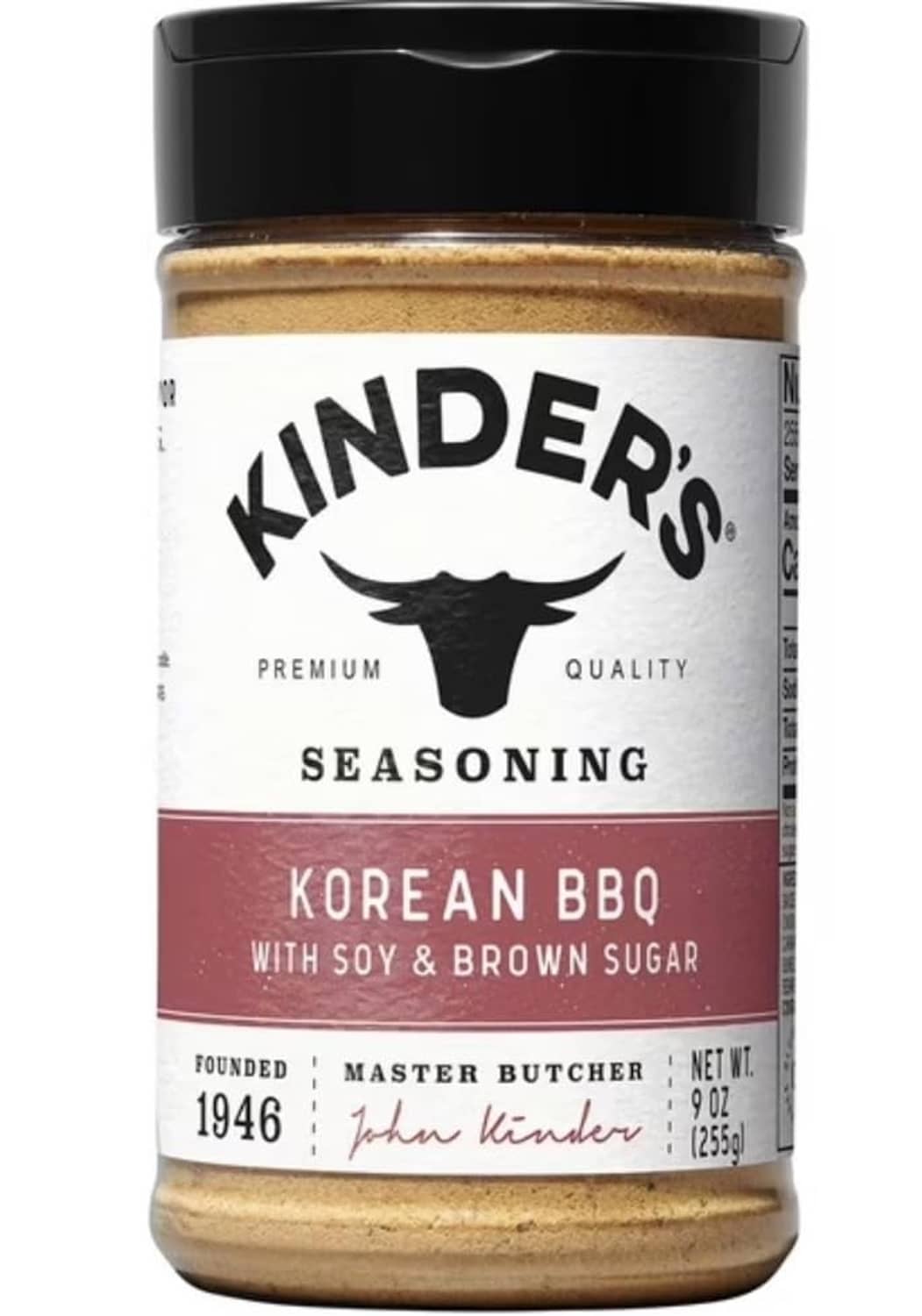 Kinder's Rubs & Seasonings Korean BBQ seasoning jar with brown spice, 1 oz