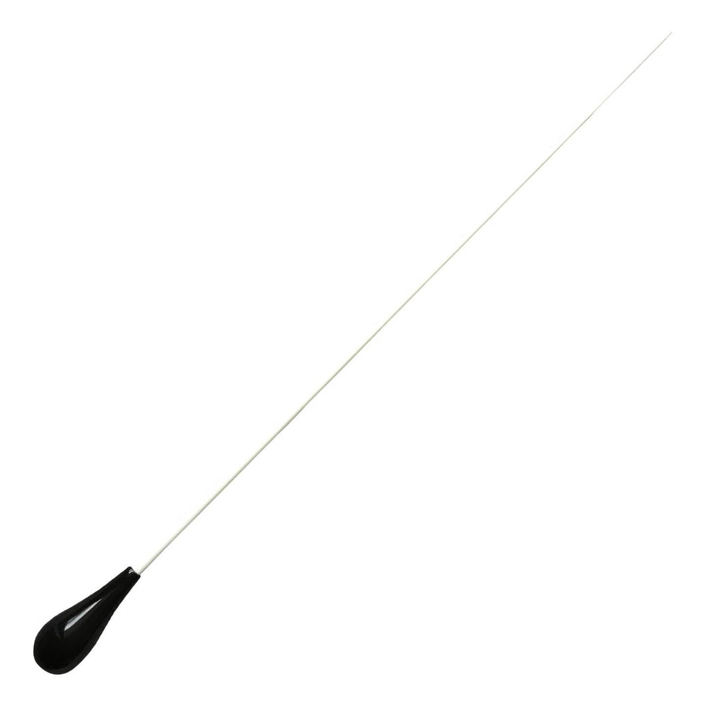Conductor baton with black teardrop tip on white shaft