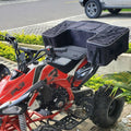 ATV rear rack storage bag with folded cushion pad, black waterproof-style cover