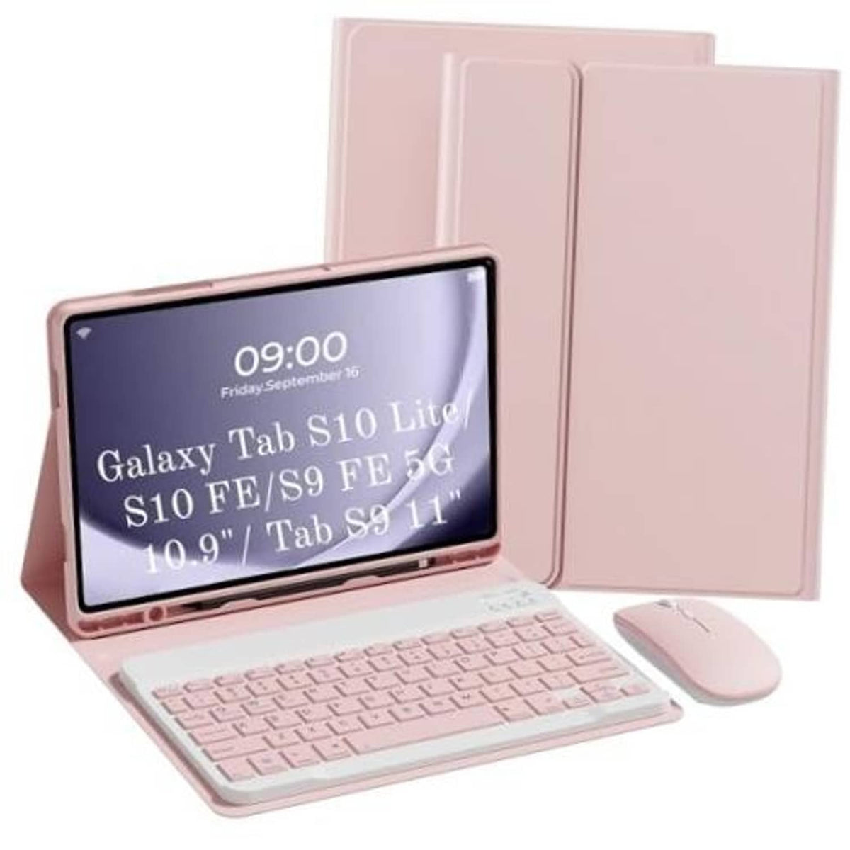 Pink keyboard case for Samsung Galaxy Tab with detachable keyboard and tablet cover