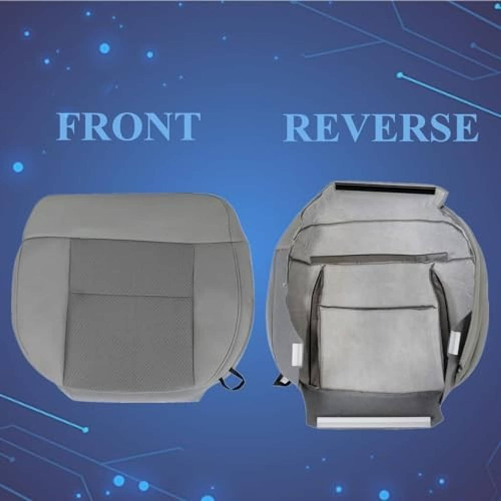 Flint gray seat bottom cushion cover showing front and reverse panel
