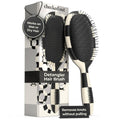 FRAMAR detangler hair brush with checkered cushion, black handle, in retail box