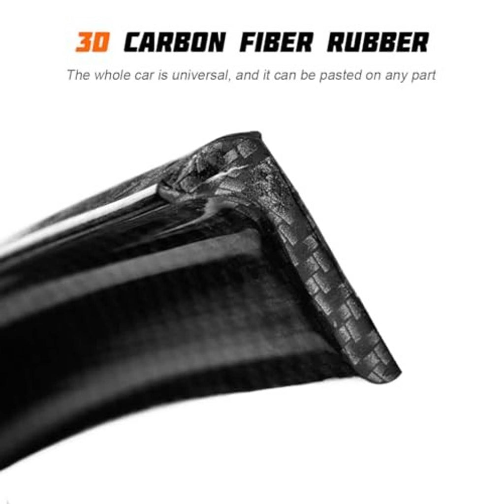 Carbon fiber-look rubber spoiler lip, black textured edge strip