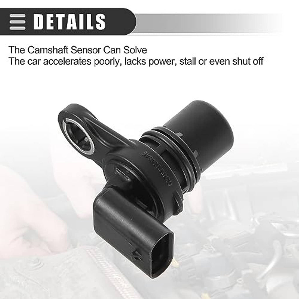 Black camshaft position sensor with plug, standalone product view
