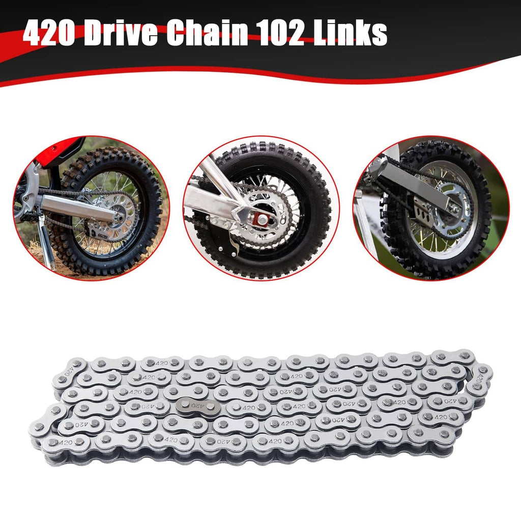 Silver 420 drive chain with 102 links