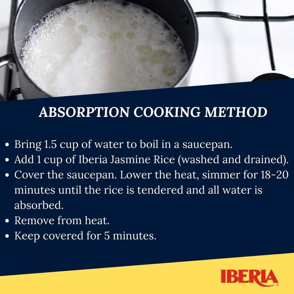 Absorption cooking method instruction card for jasmine rice