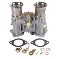 Dual-venturi carburetor with two metal intake stacks and mounting hardware