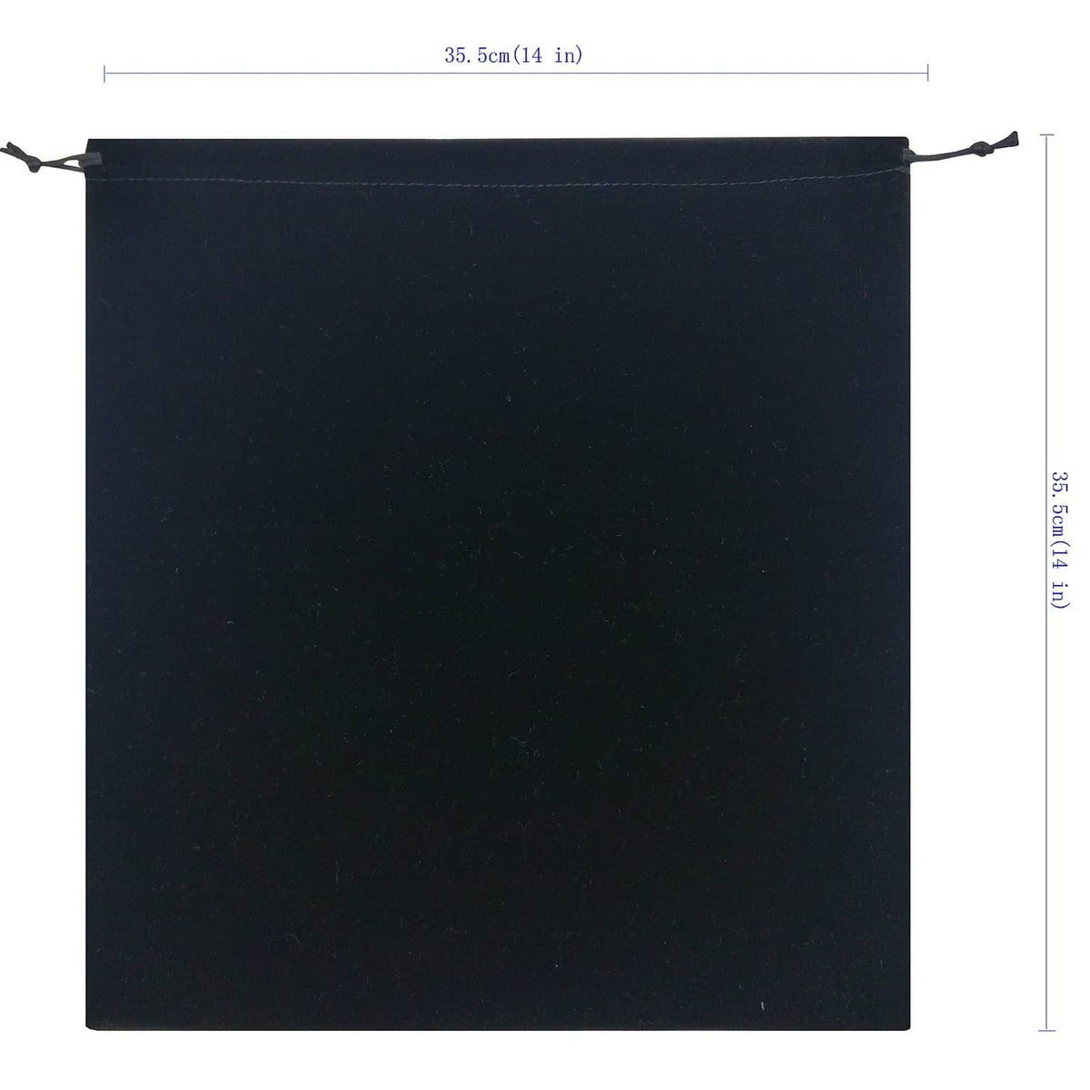 Black velvet drawstring pouch bag, 35.5 cm (14 in) width and 45 cm height