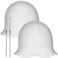 2-pack silicone hair highlight caps, perforated domes with metal pull rods