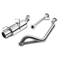 Stainless steel cat-back exhaust system with muffler and polished pipes