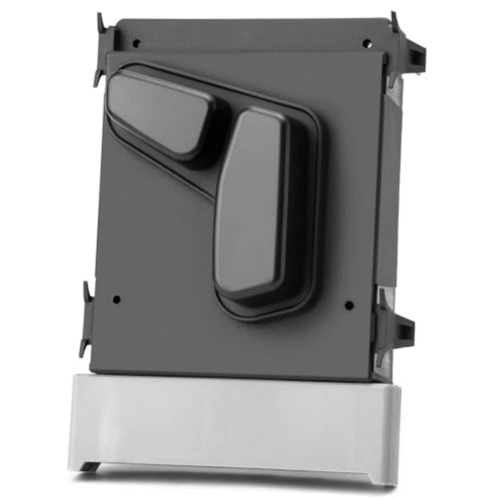 Power seat control switch module front view with dark gray rocker button