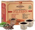 Box of 300 single-use coffee filters, all-natural unbleached paper, brown