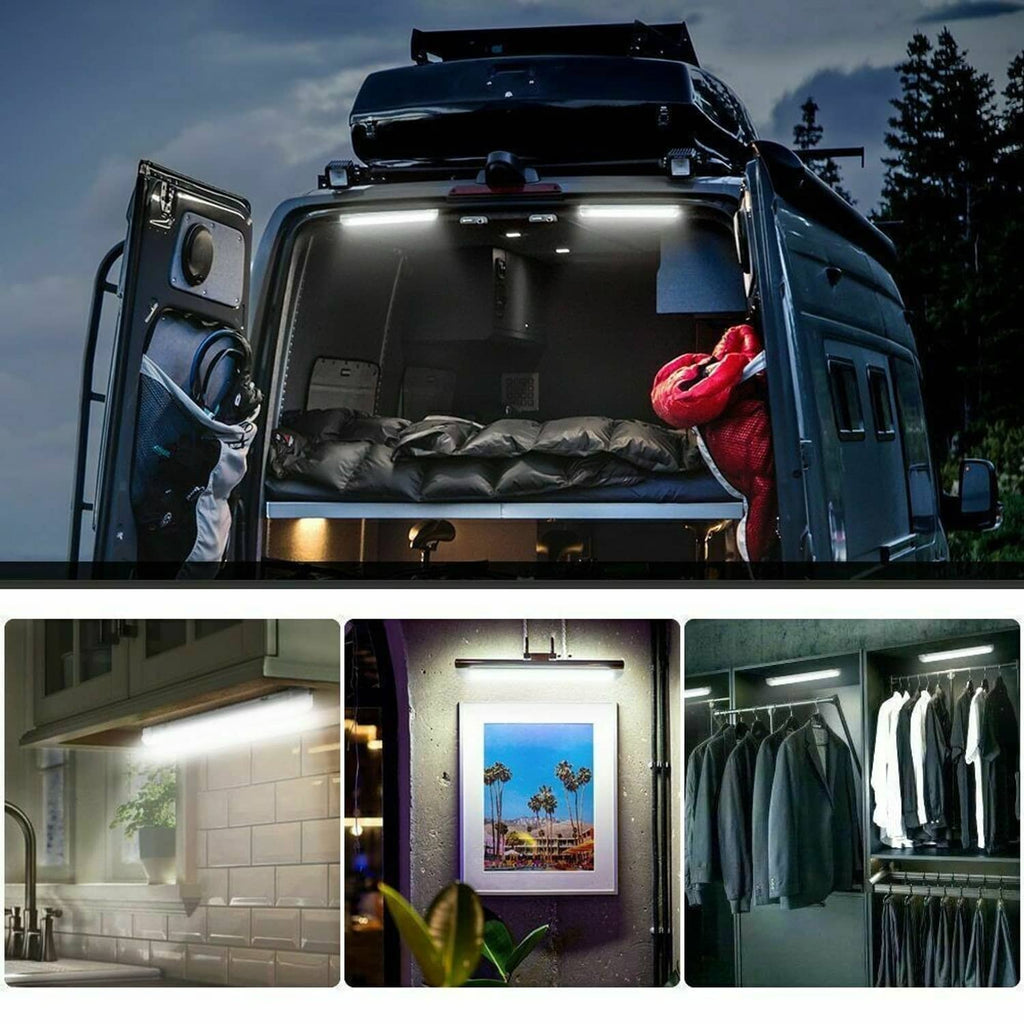 Mounted interior LED light bar with bright LEDs turned on