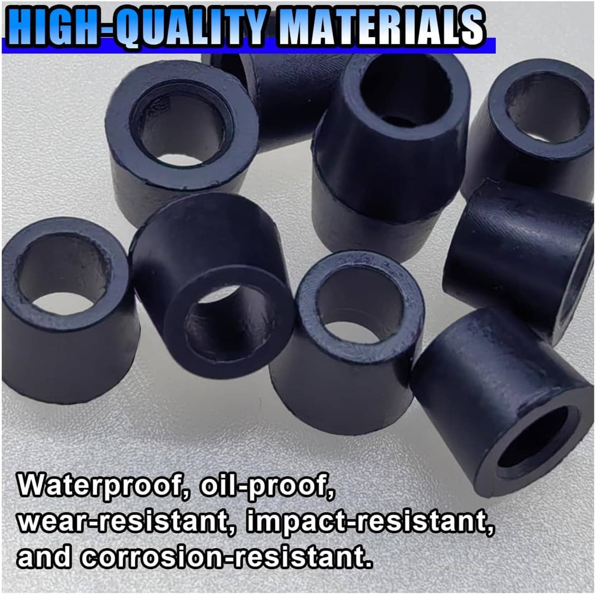Rubber HVAC refrigerant seal rings, black sleeves with flanged inside opening