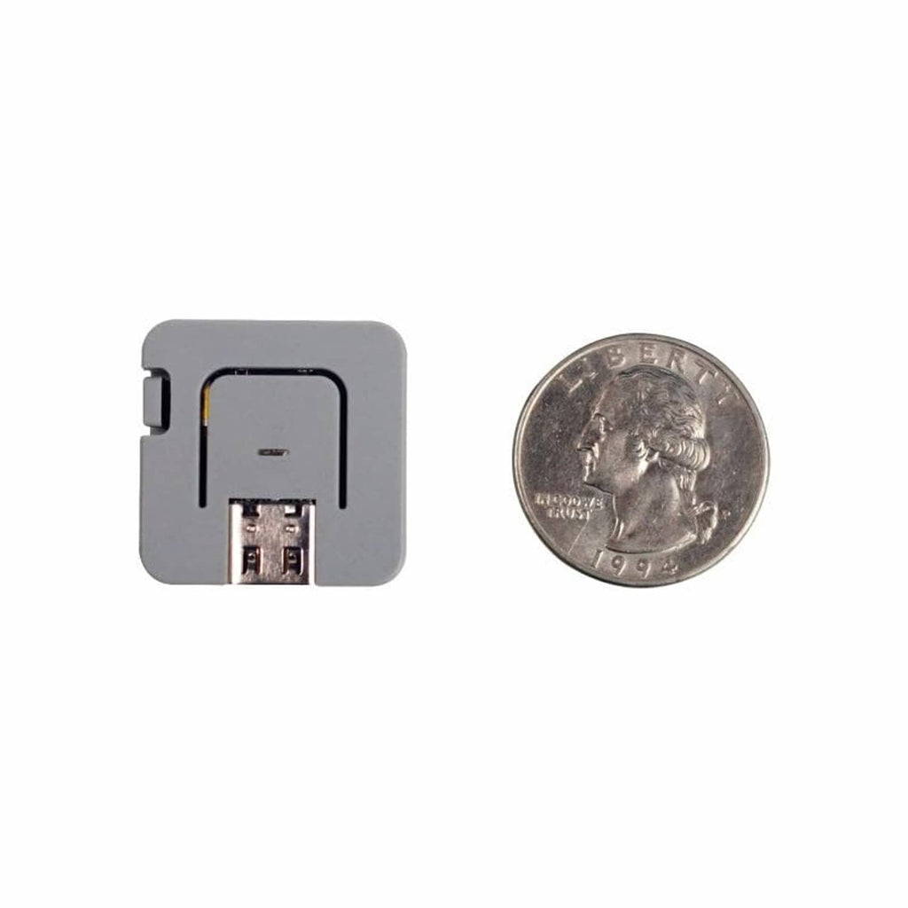 Grey ATOM Lite ESP32 module side view with exposed connector terminals