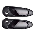 Black exterior front door handle pair, smooth grip with keyhole opening