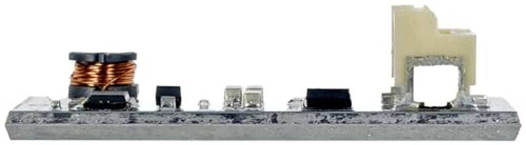 LED tail light control board side profile with mounting pins and coil component