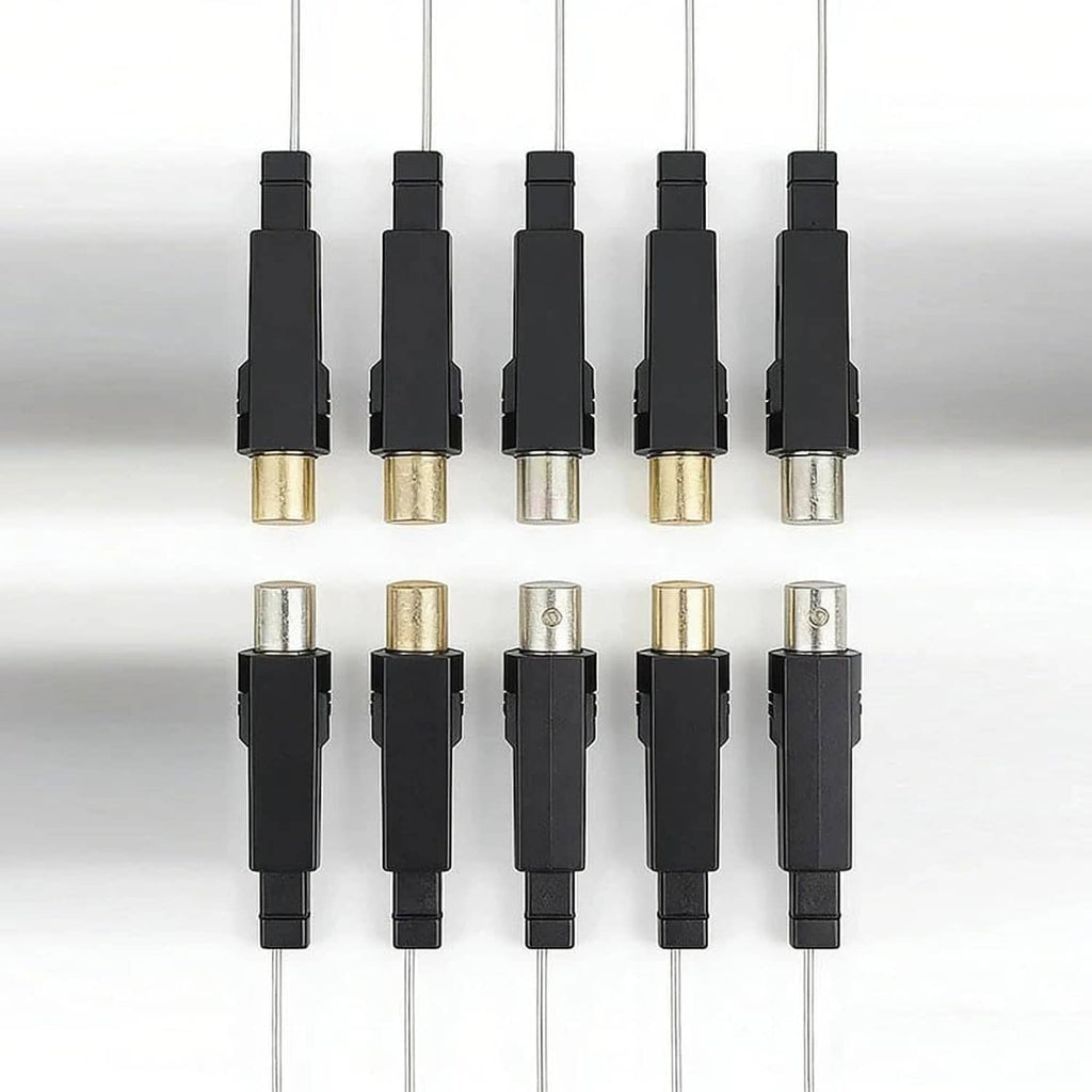 Ten-pack piezo igniters with black bodies and metal contact tips on thin lead wires