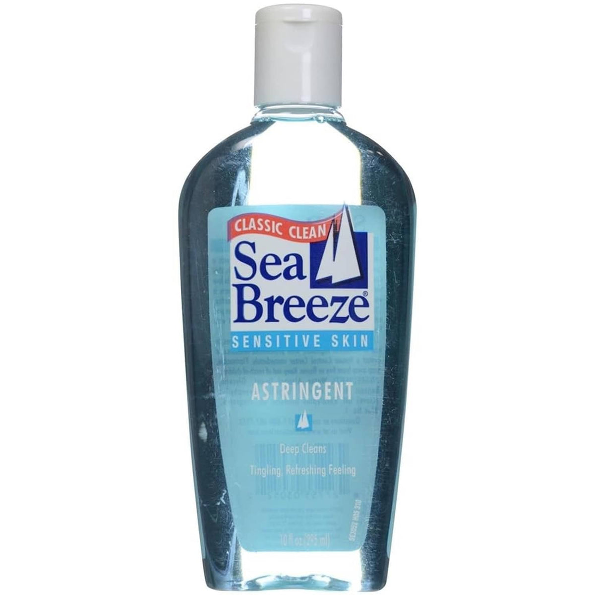Sea Breeze Sensitive Skin astringent in blue bottle with white screw cap