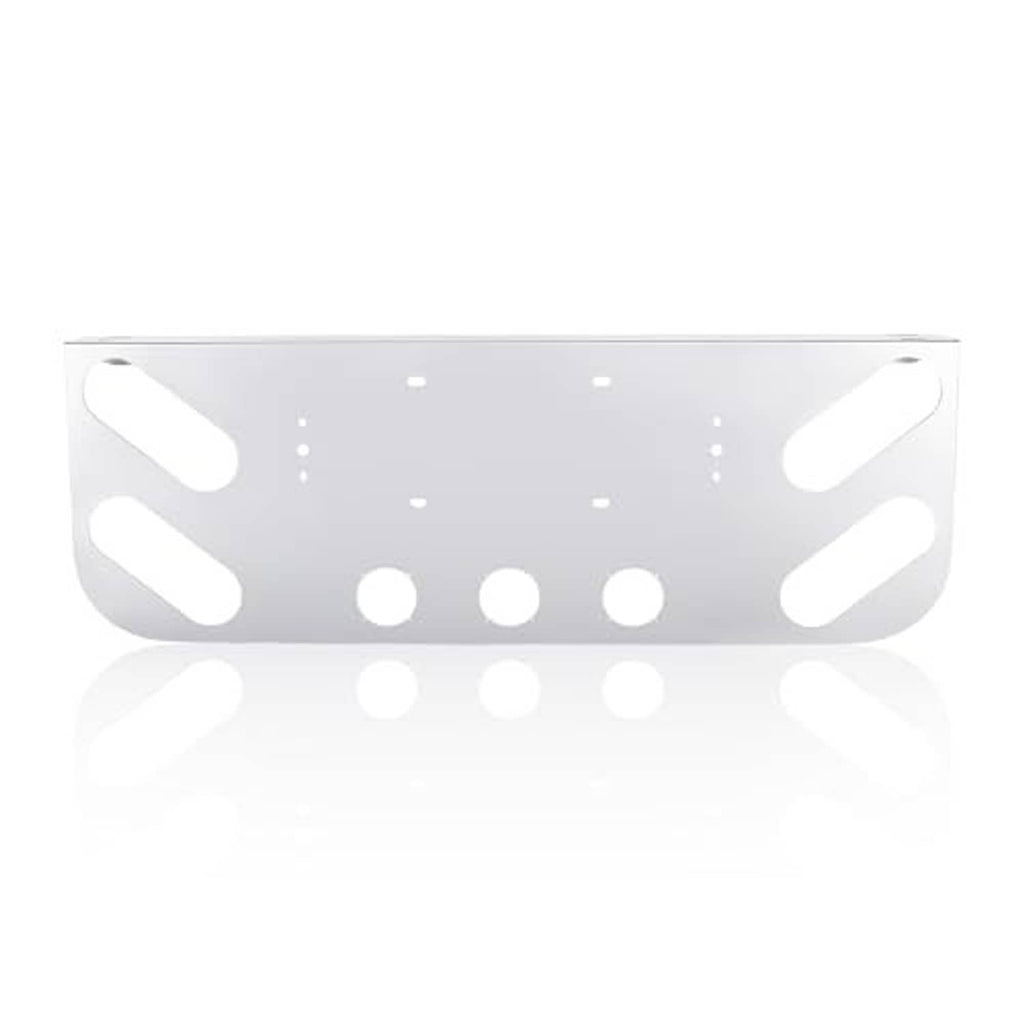 Stainless steel rear light panel, centered oval cutouts and evenly spaced mounting holes