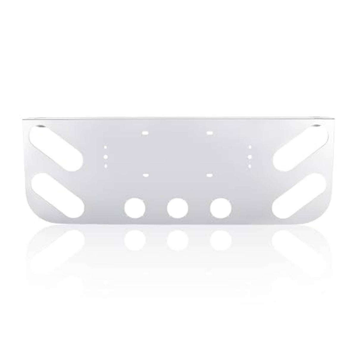 Stainless steel rear light panel, centered oval cutouts and evenly spaced mounting holes