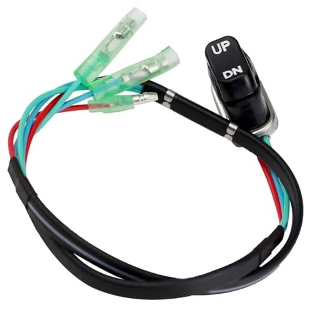 UP/DN tilt-trim switch assembly with black cable and green terminal connectors