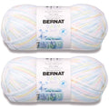 Bernat Baby Sport soft acrylic yarn skein, pastel multicolor blue, white, yellow