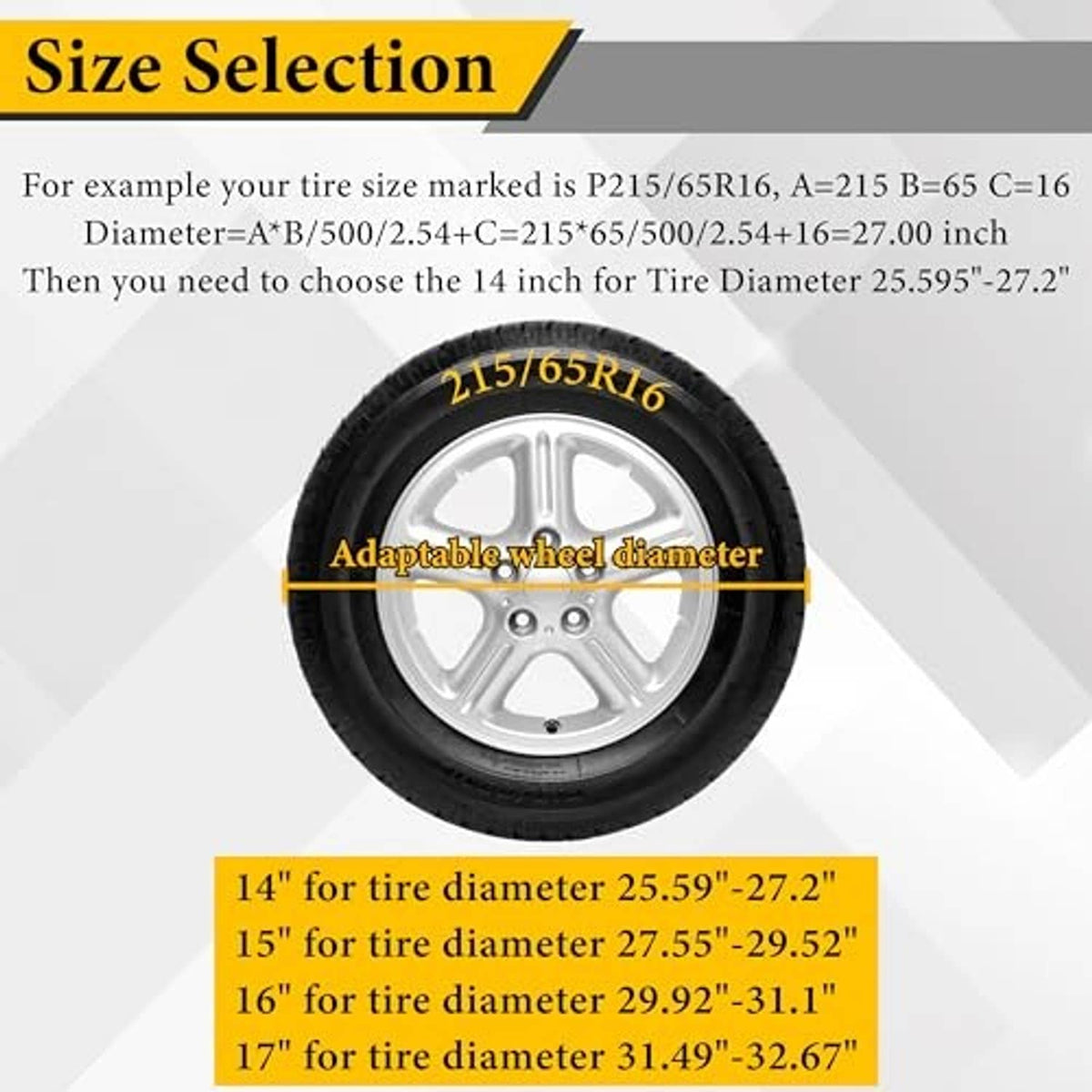 Black spare tire cover shown on a wheel, full-diameter protective dome.