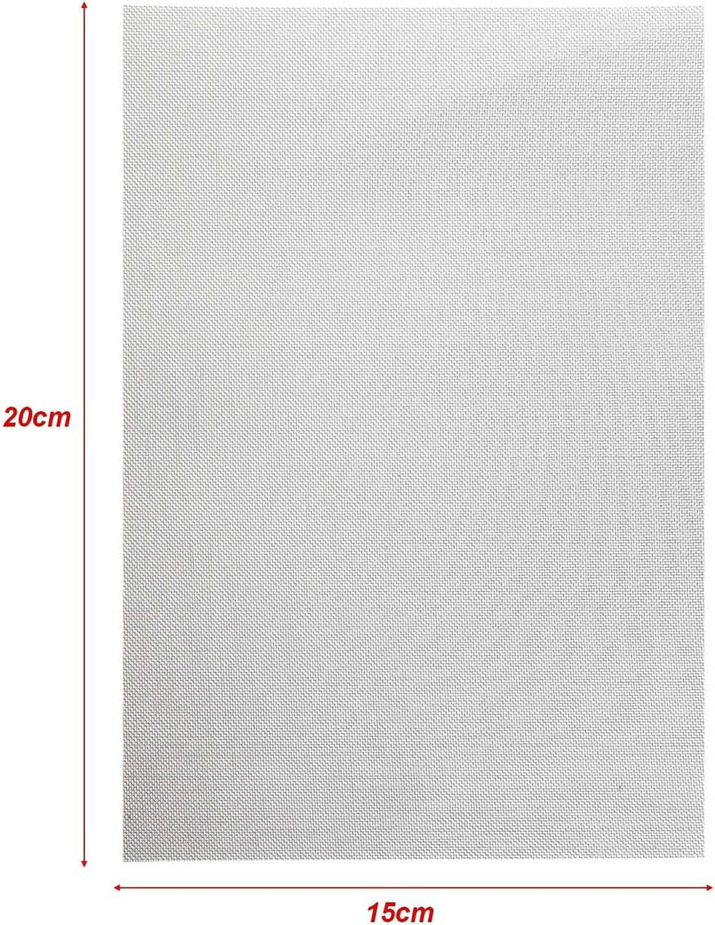 Light gray wire mesh sheet with size 20 x 15 cm grid
