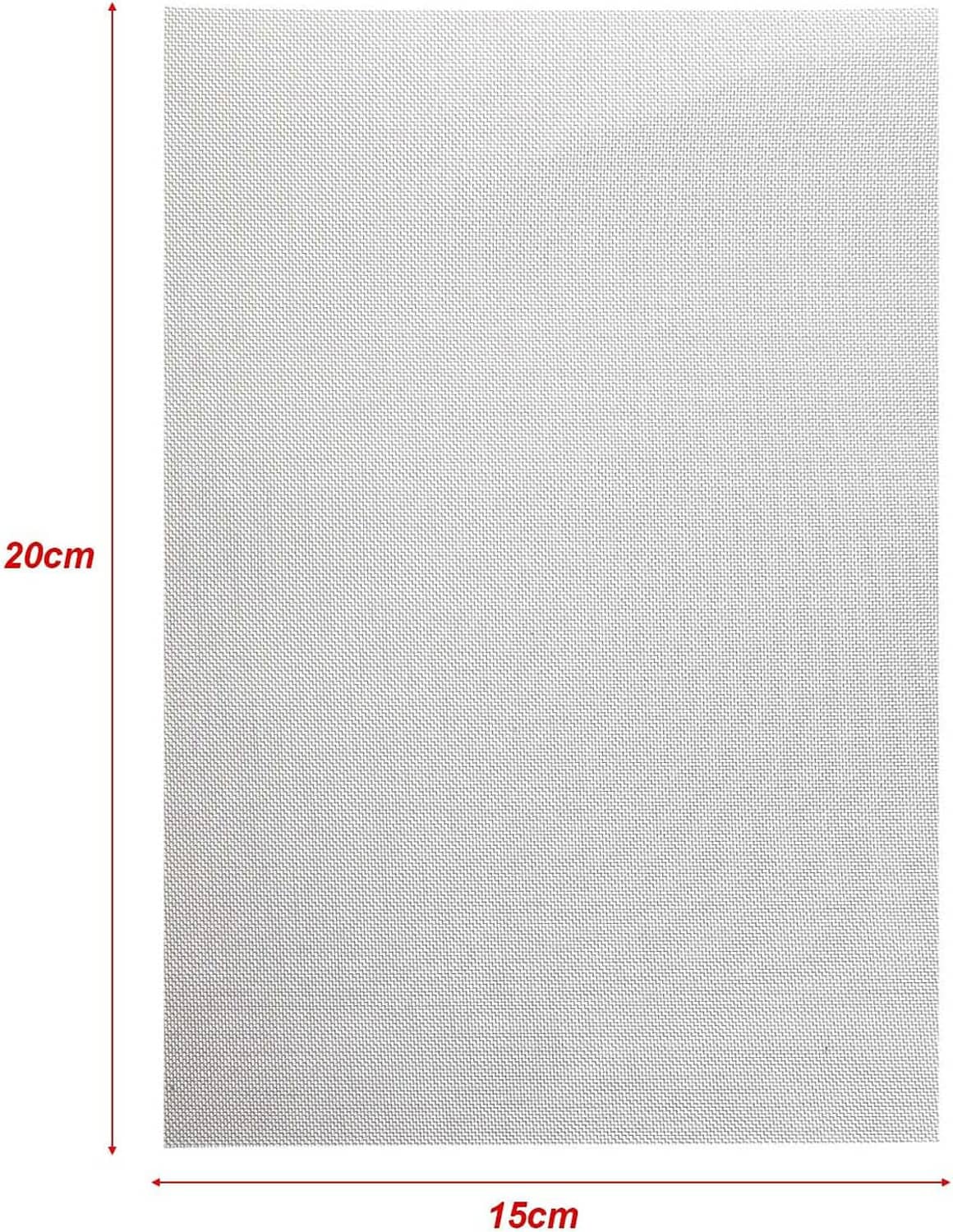 Light gray wire mesh sheet with size 20 x 15 cm grid