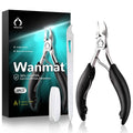 Wanmat toe nail clippers with curved blades and black handles, for thick nails