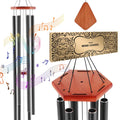 60-inch aluminum wind chime with four tubes and a wooden diamond tone piece