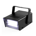 Mini LED strobe light with black housing and bright rectangular front lens