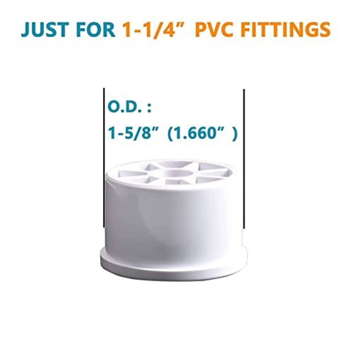 White PVC pipe cap fitting with raised grid top opening