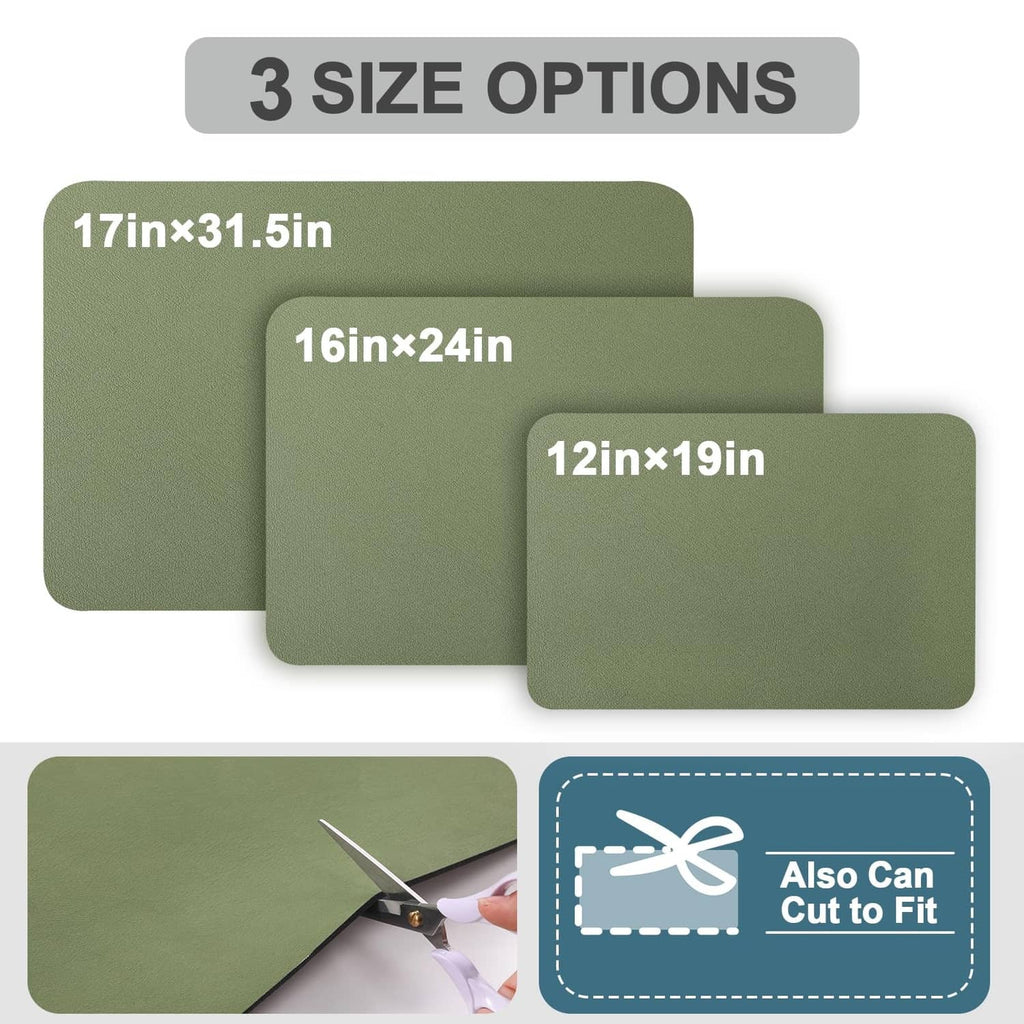 Green coffee mat size options, including 16 x 24 in rectangle
